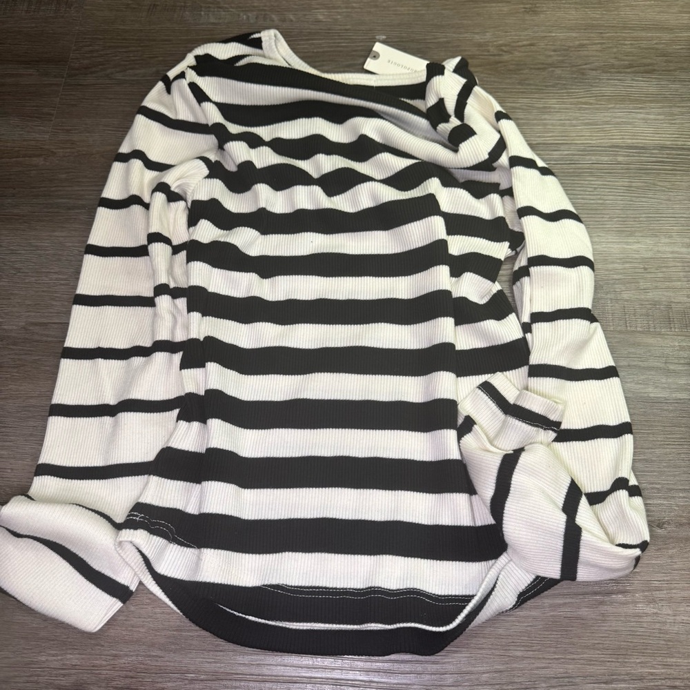 t.la Long Sleeve Mixed Stripes Ribbed Tee - Picture 5 of 7